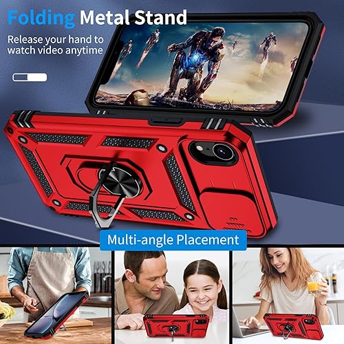 Miniatura 6 de Funda para iPhone XR, iPhone XR con 2 protectores de pantalla HD + funda para cámara deslizante, grado militar de 16 pies, funda protectora probada