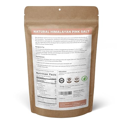 Miniatura 9 de SPICY ORGANIC Sal natural del Himalaya sin OMG, sal rosa del Himalaya sin gluten, rica en 80 minerales y elementos, 4 onzas.