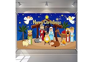 Tatuo Simple Nativity Religious Backdrop with LED Light