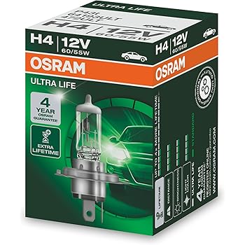 Amazon Fr Osram Ultra Life H4 Lampe De Phare Halogene 64193ult 12v Vehicule De Tourisme Boite Pliante 1 Piece