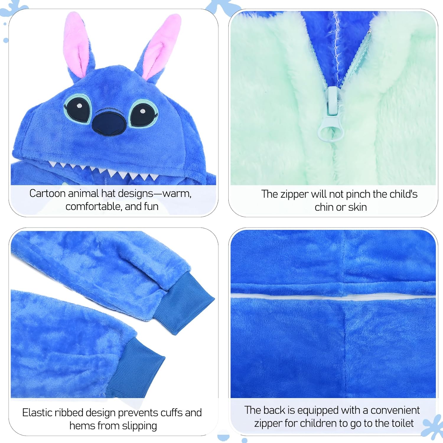 Unisex Kids Animal Onesie Pajamas, Flannel Halloween Cosplay Costume for Boys Girls - Homewear Sleepwear Outfit Gifts - Image 5