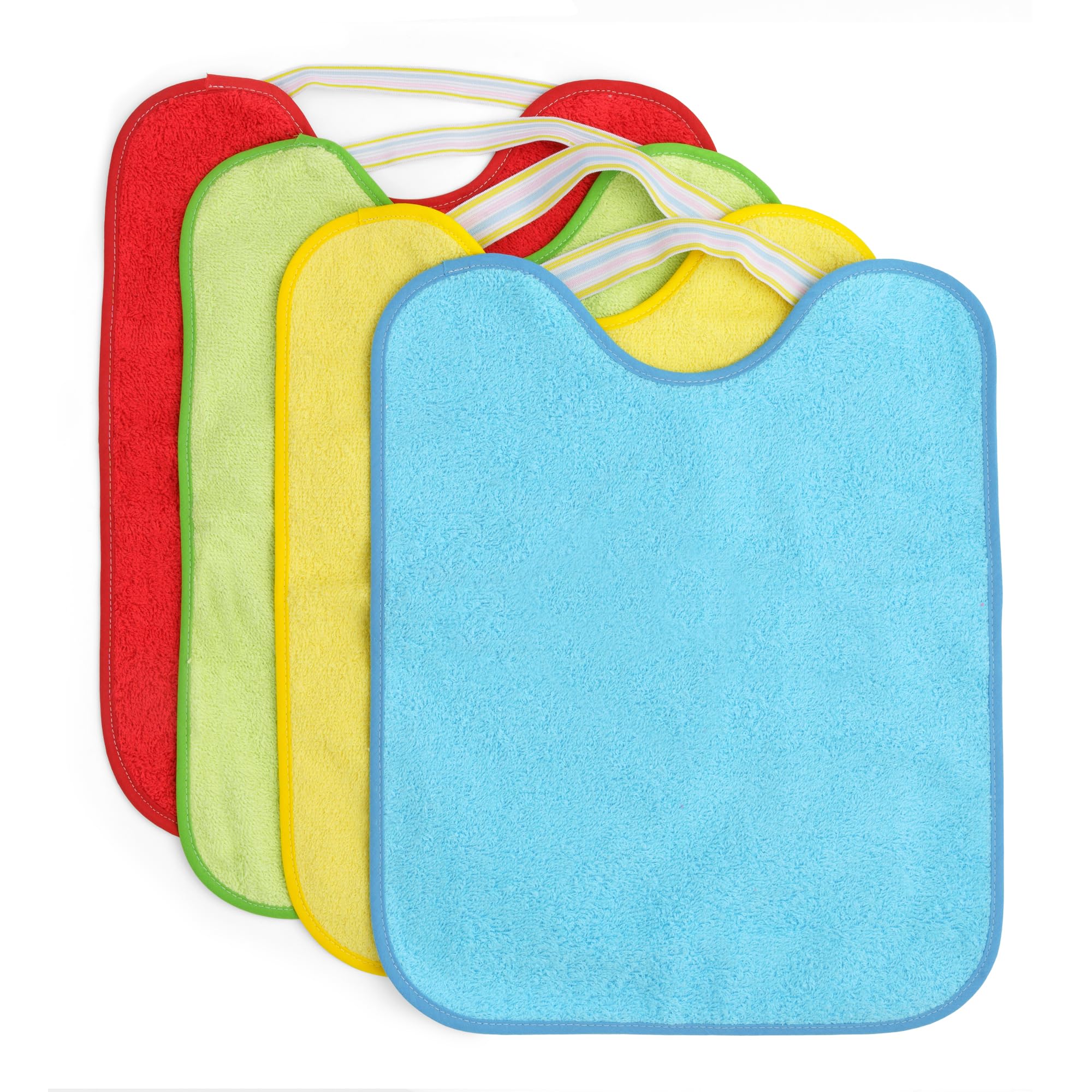 Ti TIN | 4er-Pack wasserdichte Baby-Lätzchen 12, 32x36 cm, kräftige Farben | Baby-Lätzchen 18-24 Monate Unisex | wasserdichte Lätzchen