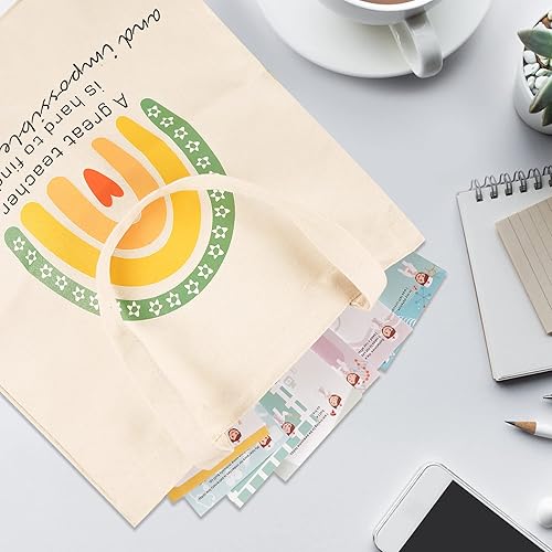 Miniatura 4 de 8 bolsas de lona para profesores, regalos de agradecimiento para profesores, bolsas reutilizables esenciales para profesores, regalos de fin de