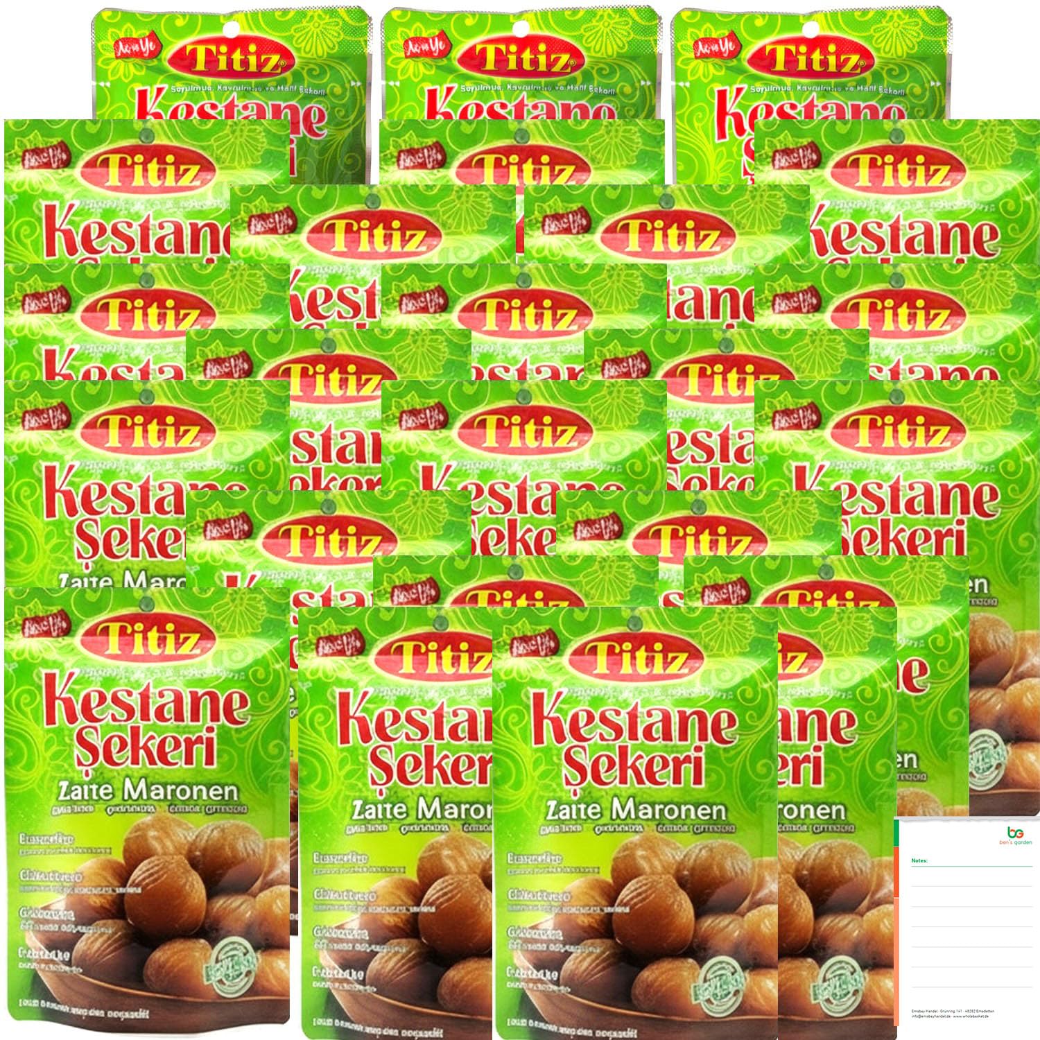 Titiz Zarte Maronen Leicht Gesüßt Partypaket 24x125g, Vegan