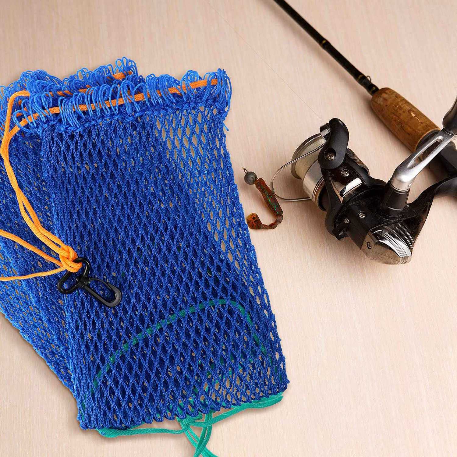 yasoe Sac D'Appât de Piège à Crabe 6 Pièces avec Casier Piège à Poisson Portable Piège à Crabe en Plein Air Pièges à Appâts Filet à Crevettes Accessoires de Pêche