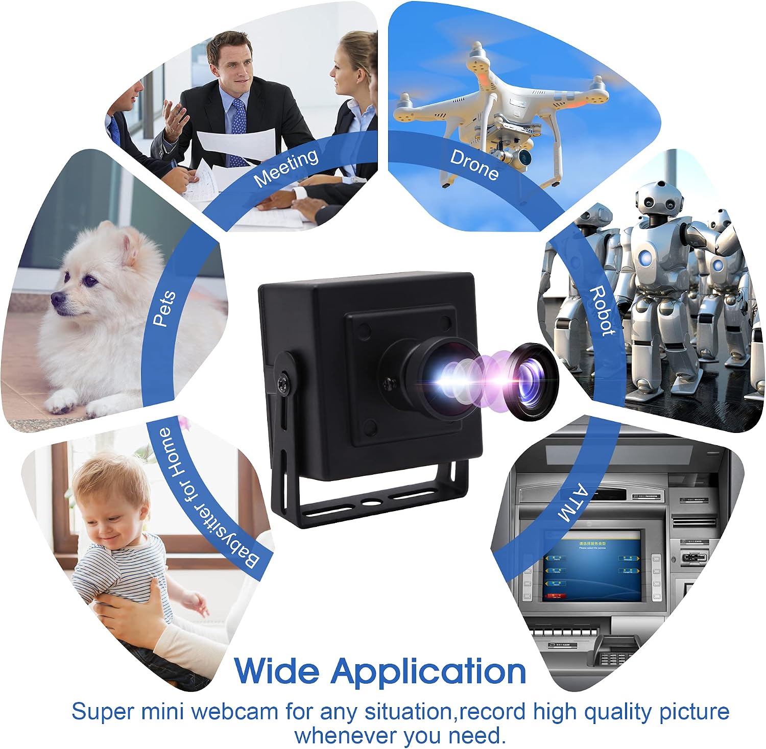 4K USB Camera Ultra HD 2160P Webcam with IMX317 Sensor,170 Degree Fisheye Lens USB Camera Module with Dual Microphone, Plug and Play USB Webcam for Windows/Mac/Linux/Raspberry Pi