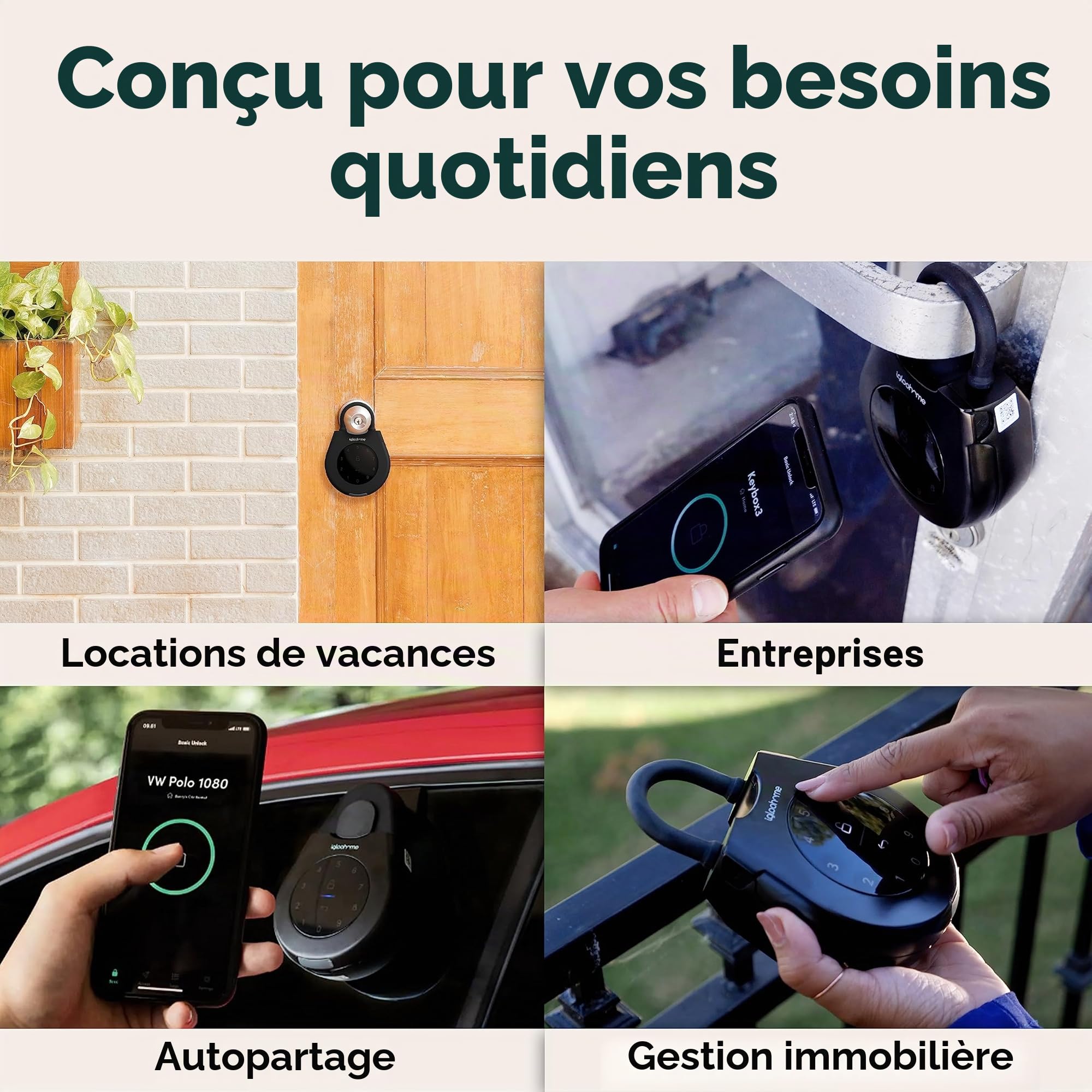 igloohome Smart Keybox 3 Boîte à Clés Connectée – Grand Coffre à Clés Intelligent avec Synchronisation Airbnb (iOS/Android) - Générez à Distance des Codes Bluetooth et des Codes PIN sans Internet