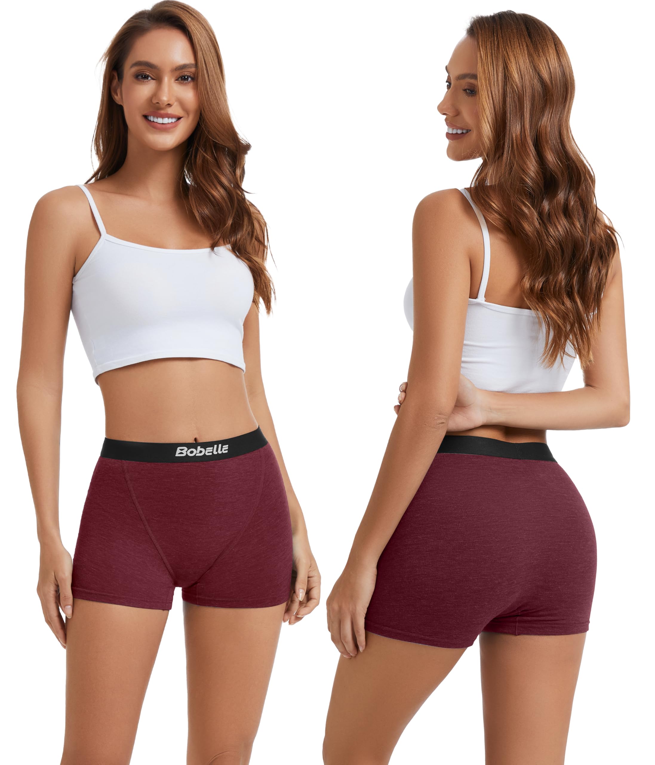 Laine Merinos Culotte Femme, Boxer Shorty Taille Haute, Respirant Anti-Frottement Lot 3
