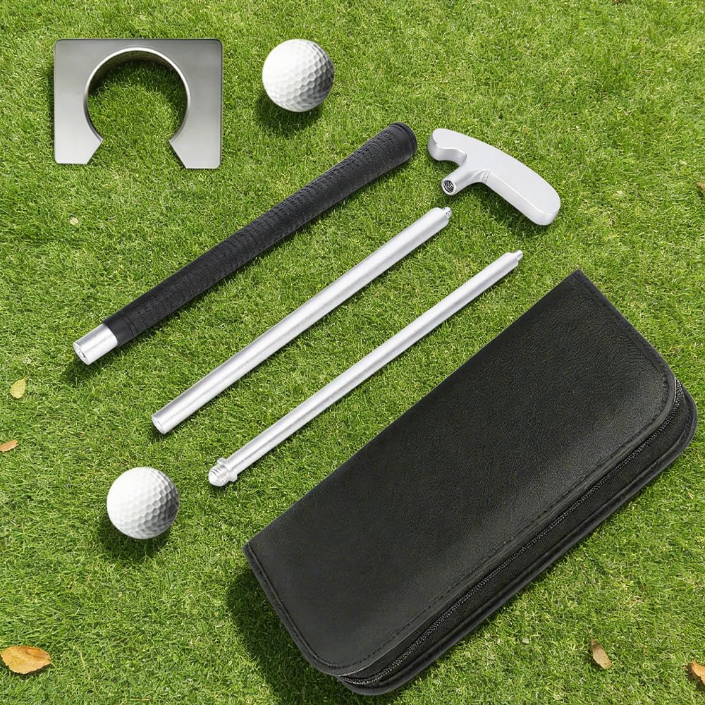 mizikuu Übungsschläger Putter Kit, Golfschläger Golf Büro Set mit 84.5cm Abnehmbarem Übungsschläger Tragetasche und 2 stürk Bällen Golfschläger Kit ist Sowohl für Putt-Übungen Zwischendurch
