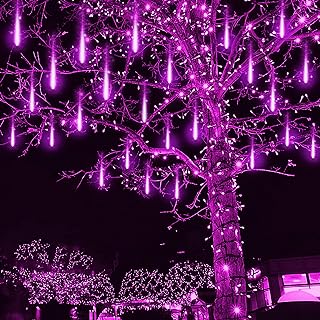 Kwaiffeo Halloween Lights, Waterproof Meteor Shower Lights for Halloween Christmas New Year Decorations Outdoor, 8 Tube, UL Plug