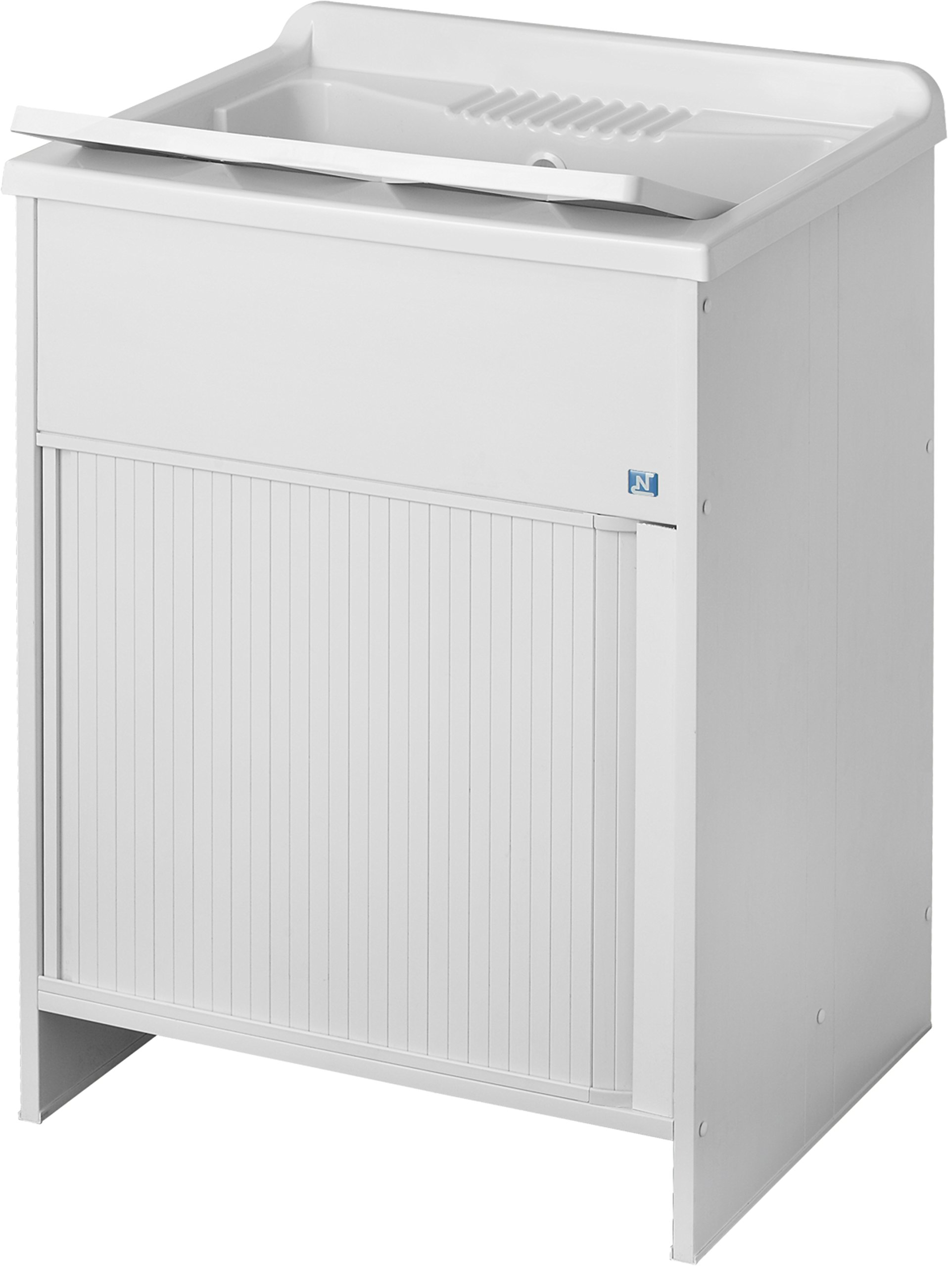 Negrari 4006K Lavatoio Lavapanni con Chiusura a Serrandina, PVC, Bianco, 45 x 50 x 85 cm