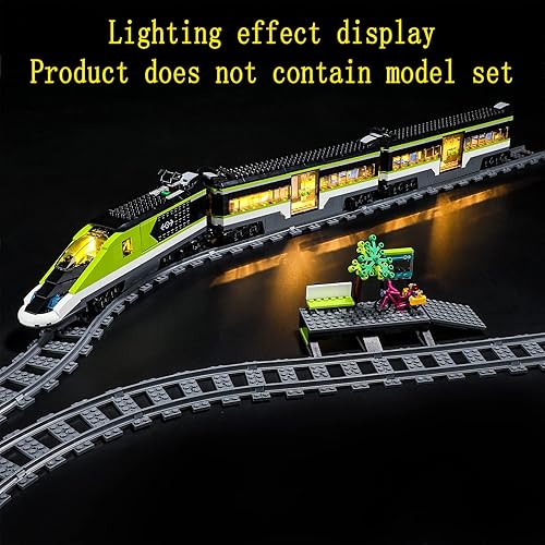 Miniatura 6 de Kit de luces LED compatible con tren de pasajeros Lego Express, juego de iluminación para modelo de construcción City 60337 (juego de modelos no