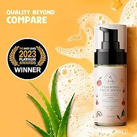 Kids Organic Foaming Face Wash - Natural Skincare for Teen Girls 10-12 - Hydrating Exfoliating & Non Toxic Moisturizer Soap for Tweens & Preteens