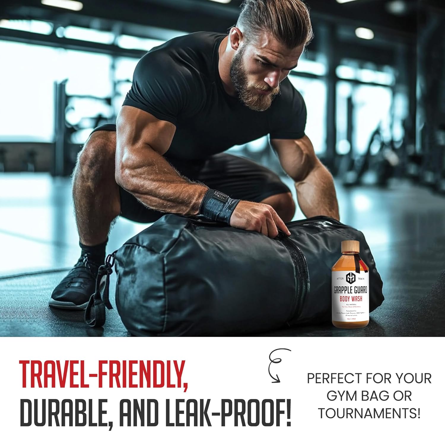 Grapple Guard Tea Tree Body Wash for Men and Women - All Natural Body Wash/Soap with Citrus Scent, Neem & Rosemary Oils for Jiu Jitsu, MMA, Judo Athletes, & All Martial Artists, 10 oz (Pack of 2)