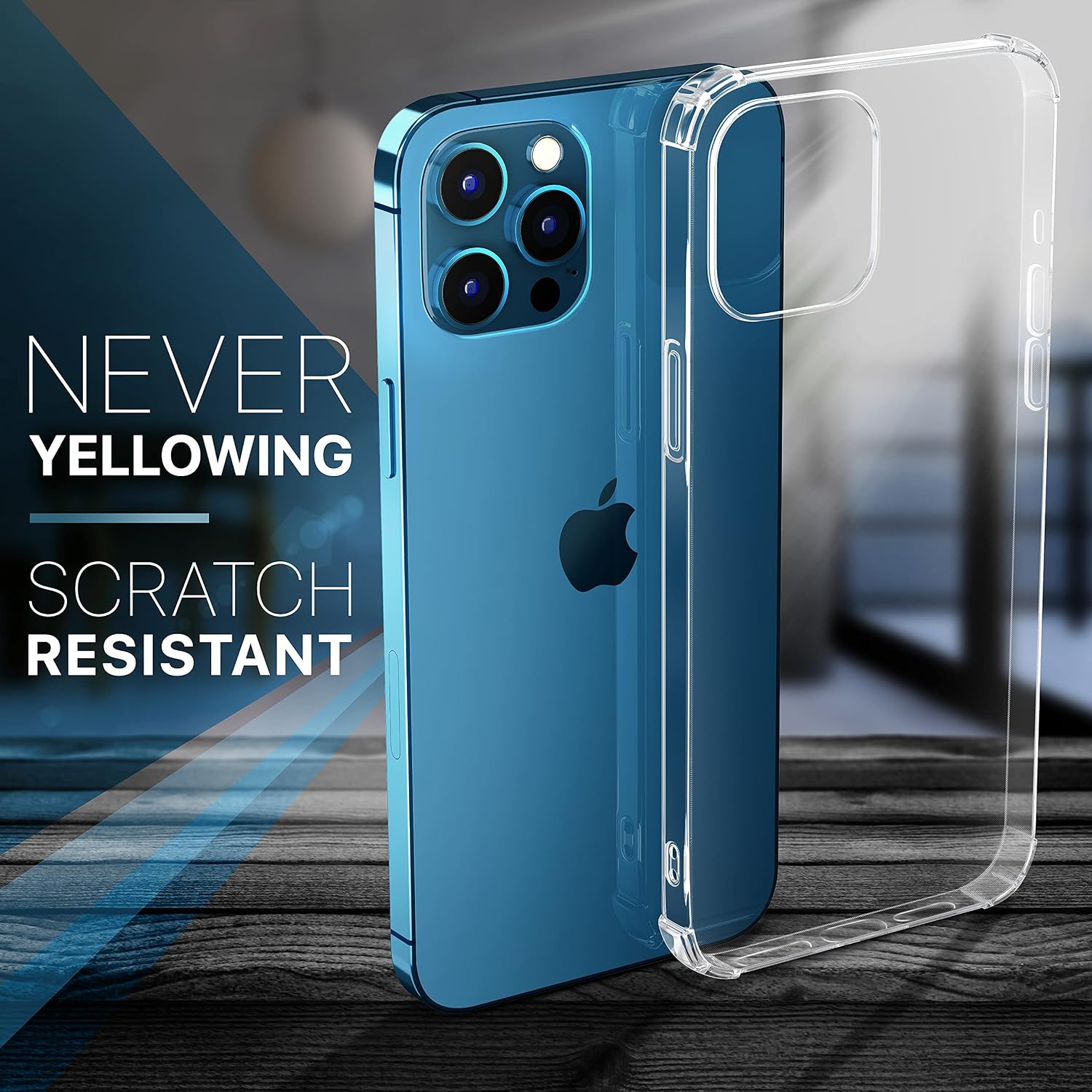 UHFSAA Clear iPhone 12 Pro Max case | TPU Corners for Drop Protection, Anti-Yellowing and Scratch-Resistant iPhone 12 Clear case
