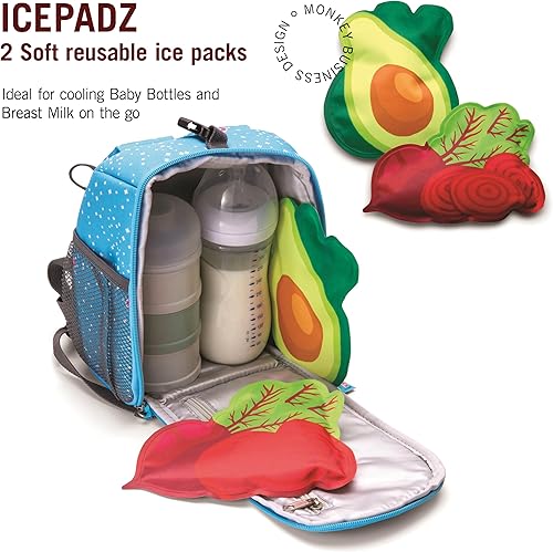 Miniatura 10 de Monkey Business Icepadz - Juego de hielo suave, bolsas de hielo reutilizables para biberones y leche materna, bolsa de hielo delgada para