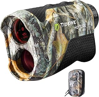 TIDEWE Hunting Rangefinder with 700Y Red & Green OLED/LCD Display, Built-in Magnet Multi Functional Waterproof Range Finder with Rechargeable Battery, Adjustable Brightness (Black & Camo)