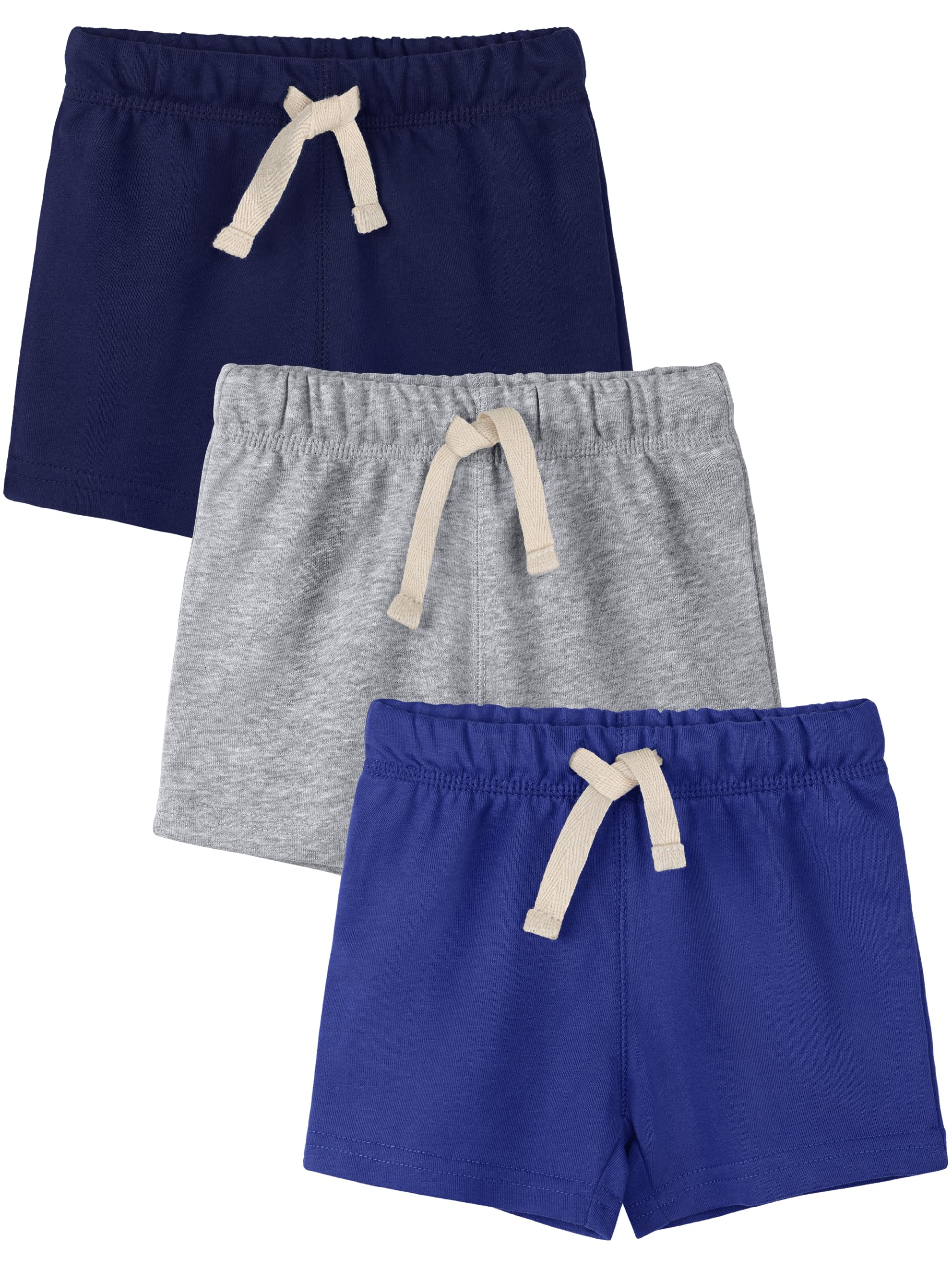Gnodio 3 Pack Toddler Boys Shorts Boys Cotton Shorts with Drawstring Toddler Kids Clothes Elastic Waist