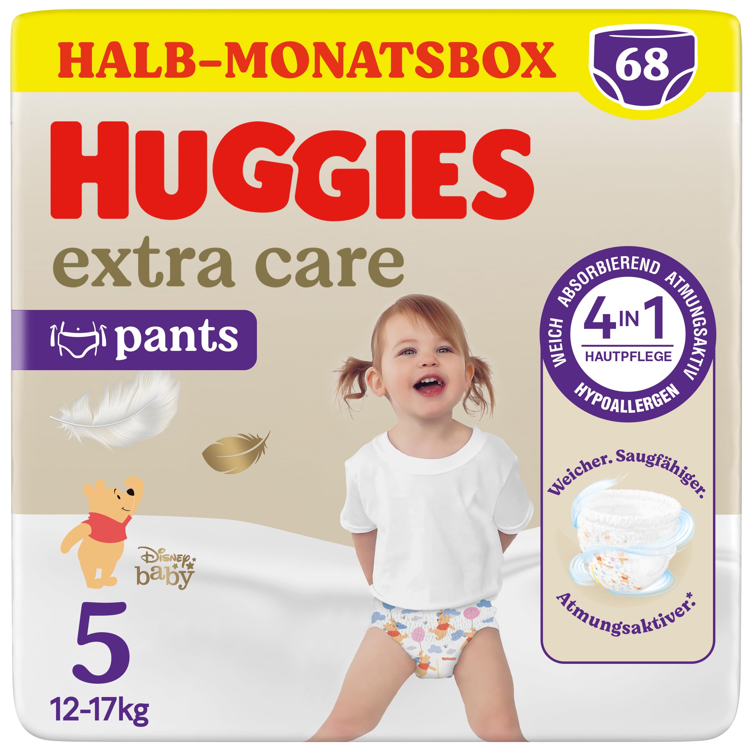 Huggies Extra Care Pants Disney-Design Größe 5, 68 Windeln (2x34)