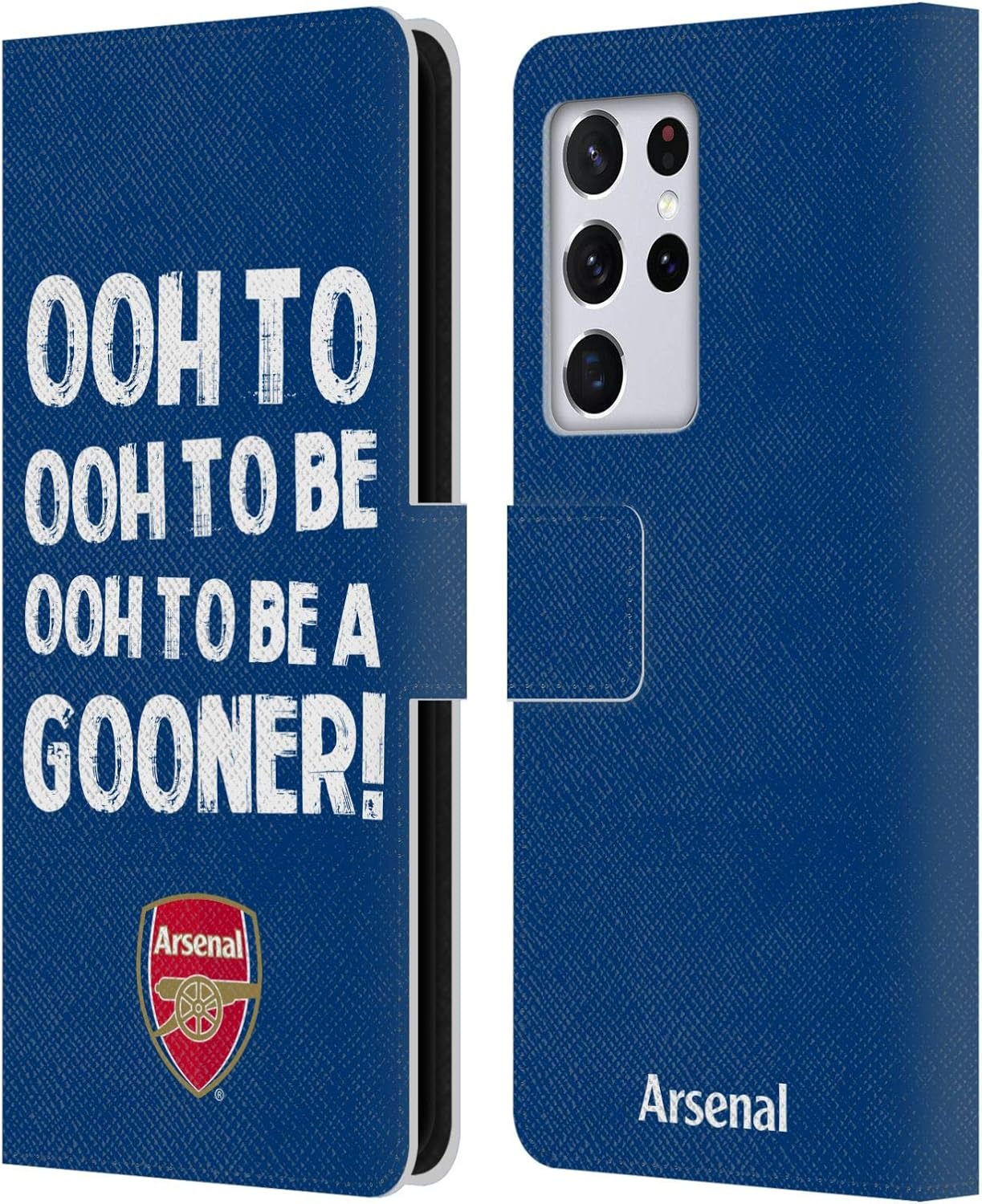 Head Case Designs Officially Licensed Arsenal FC Oooh to Be Gunners Leather Wallet Case Compatible with Samsung Galaxy S21 Ultra 5G
