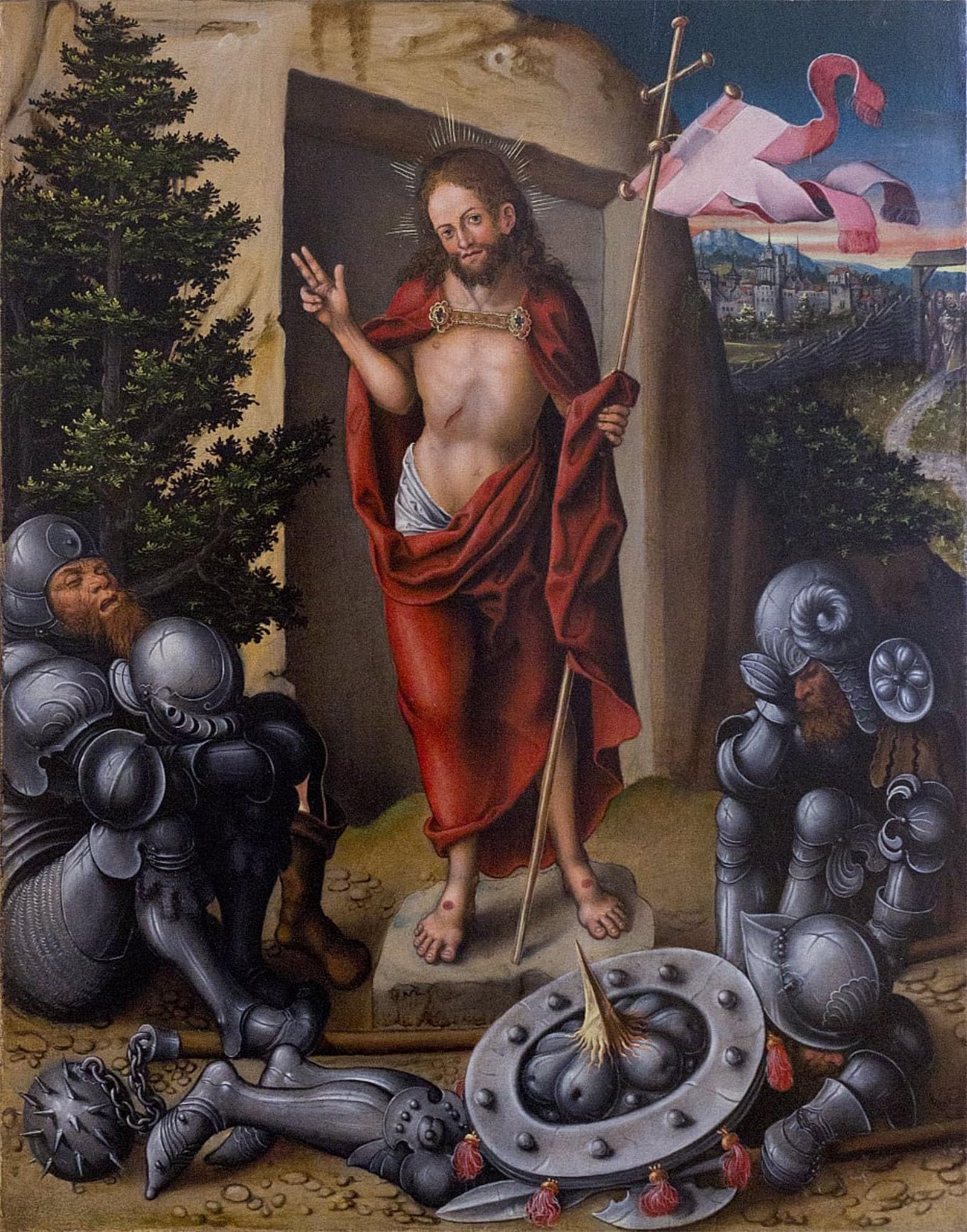 SERENDIPITP Abstract Painting Mural Print Picture Wall Decor Painting Saint Christopher by Lucas Cranach the Elder Vintage Wall Artwork for Home Decor 60x90cm