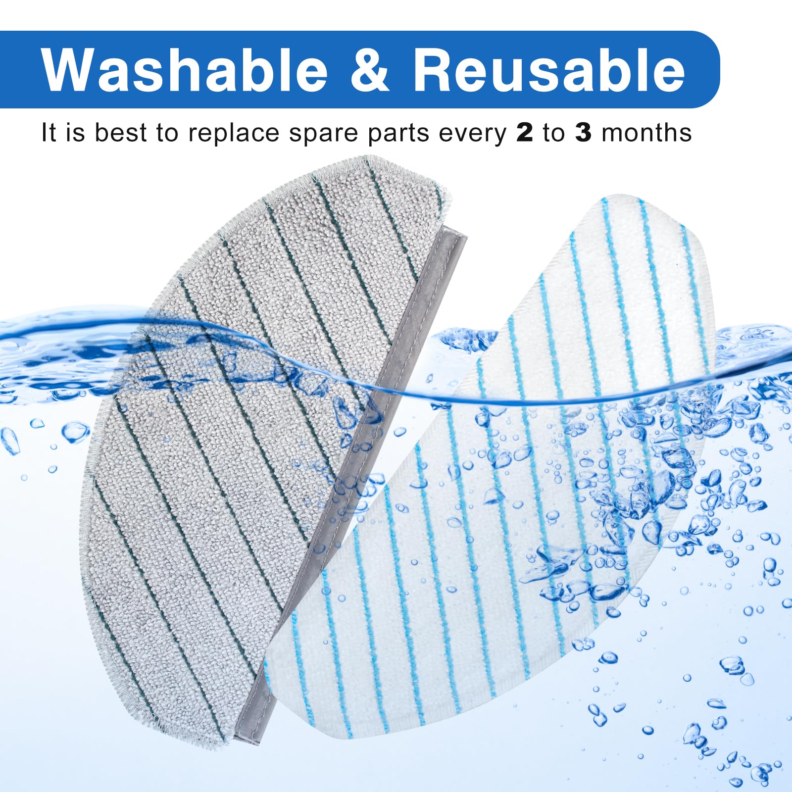 12 Panni Per Mocio ECOVACS DEEBOT T10/T10 Plus - 6 Lavabili E 6 Usa E Getta, Per Pavimenti - Foto 7