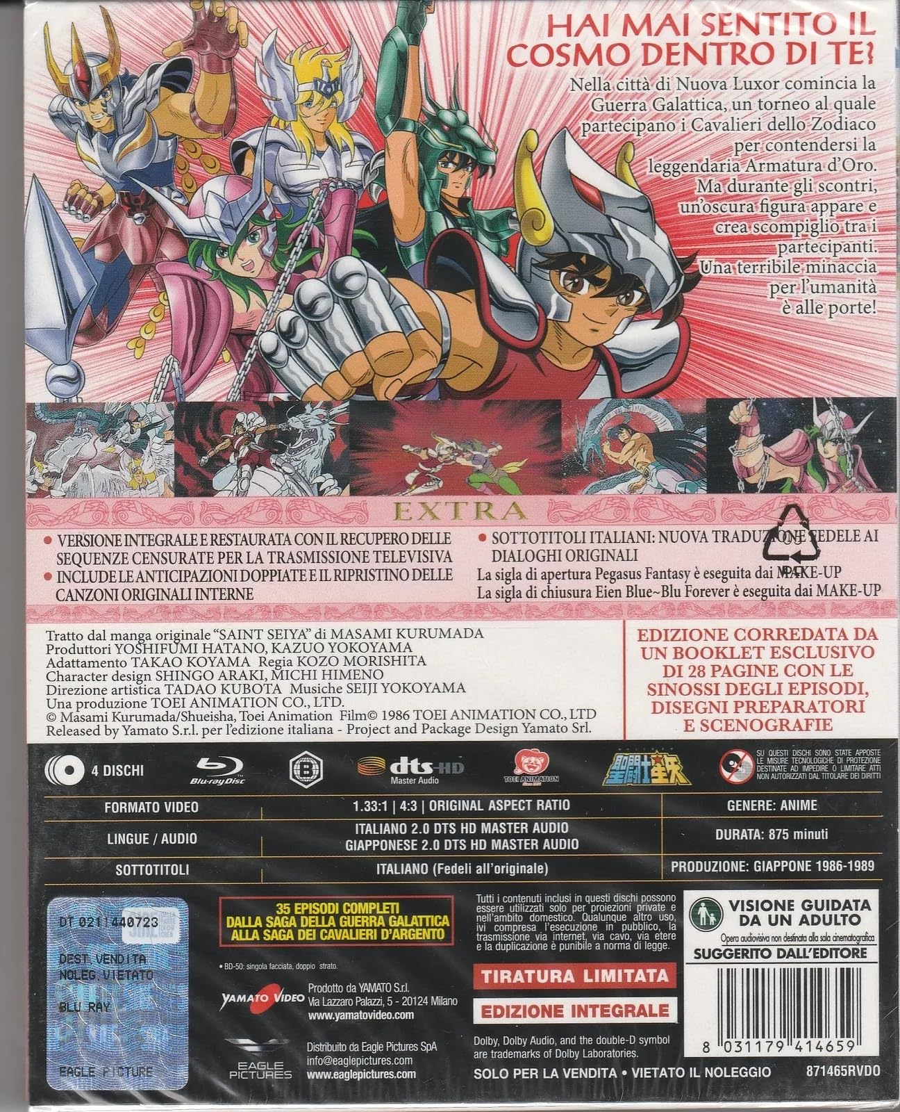17 Blu-ray I CAVALIERI DELLO ZODIACO serie completa 12 case + Asgard + Nettuno + Ade