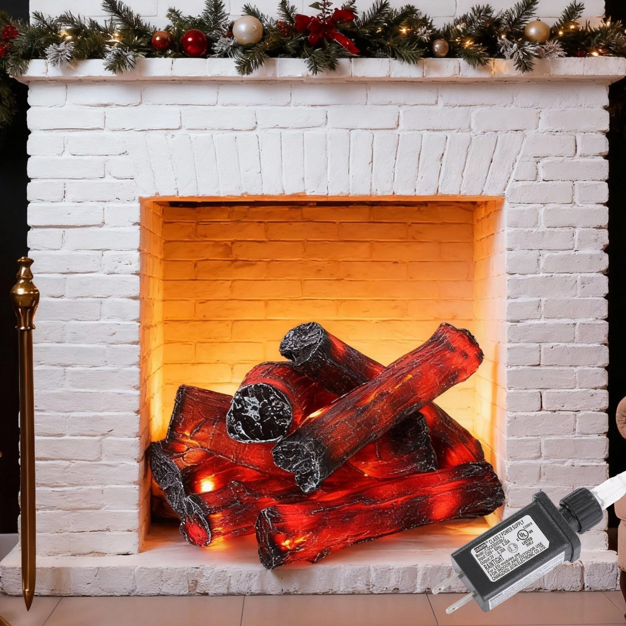 Amazon.co.jp: Tuanse 8個 8.75インチ クリスマス暖炉用丸太 フレーム