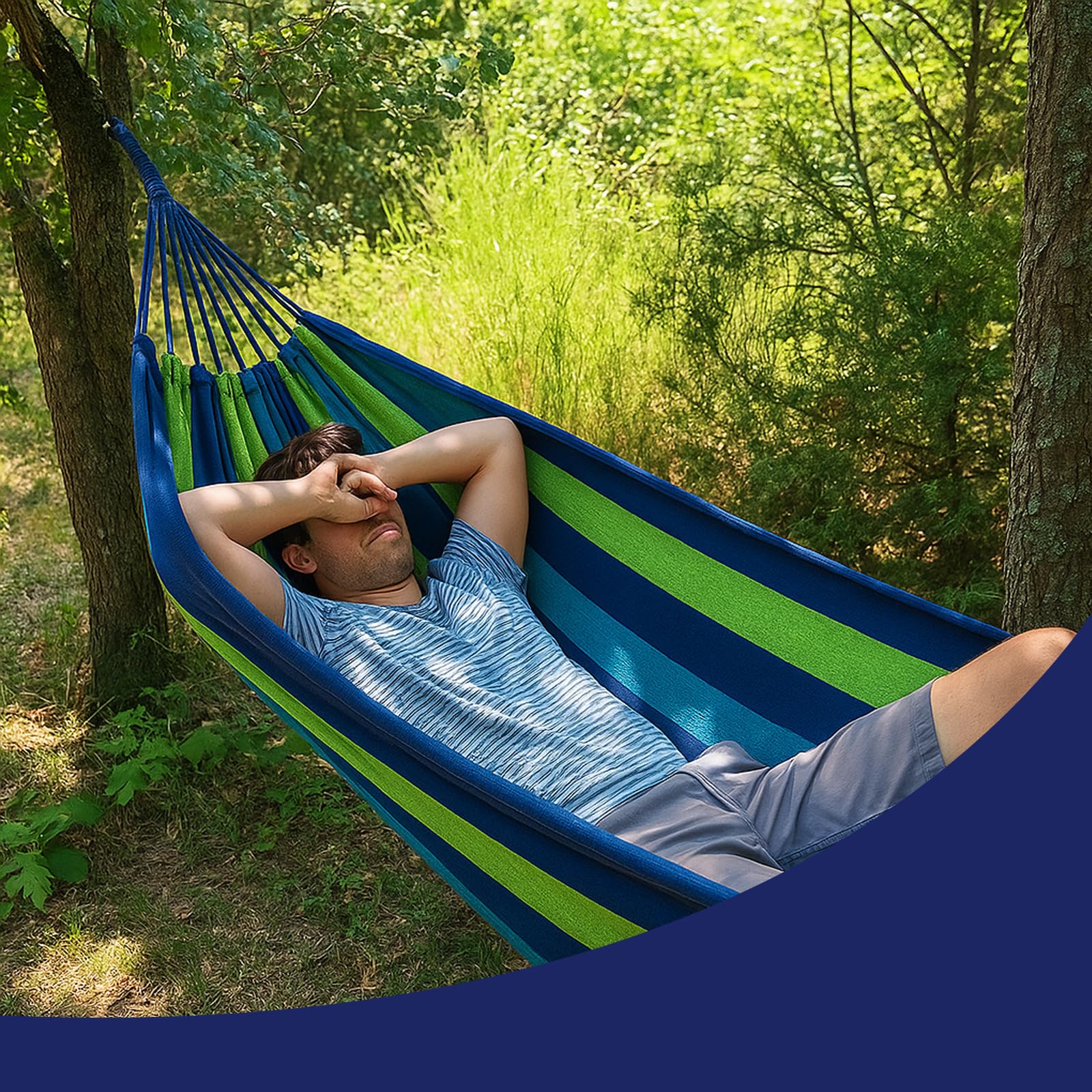 Hamac Exterieur en Toile 185x80 cm, léger et Pliable avec Sac de Transport, Parfait pour Camping, Jardin, Balcon, terrasse, Plage et Voyage