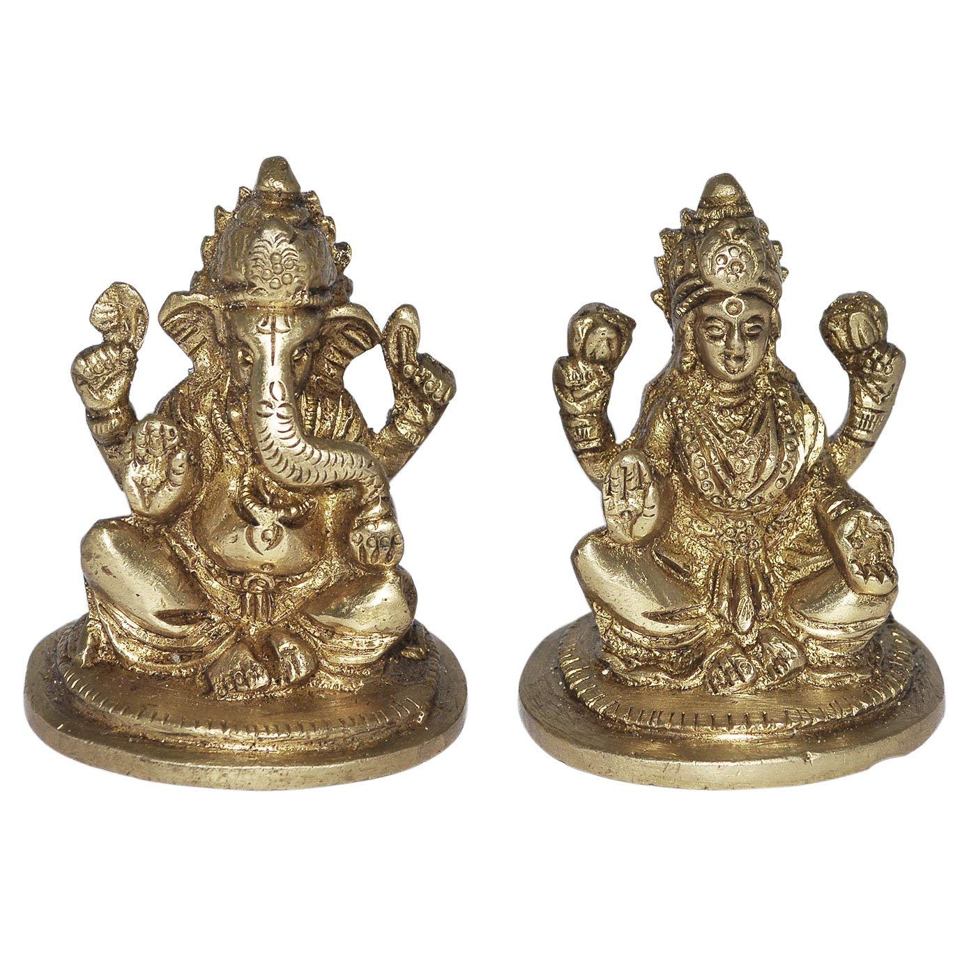 DakshCraft Brass Handmade Ganesh and Laxmi Statue