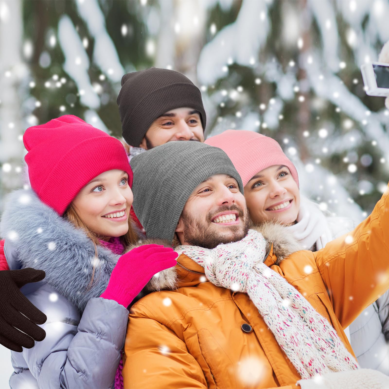 Suhine 36-teiliges Winter-Unisex-Handschuhe, Beanies, Halswärmer-Set, inkl. 12 gemütlichen Schal, 12 Strickmützen, 12 Handschuhe für Damen und Herren, Wohltätigkeitsgeschenk, Mehrfarbig, Einheitsgröße