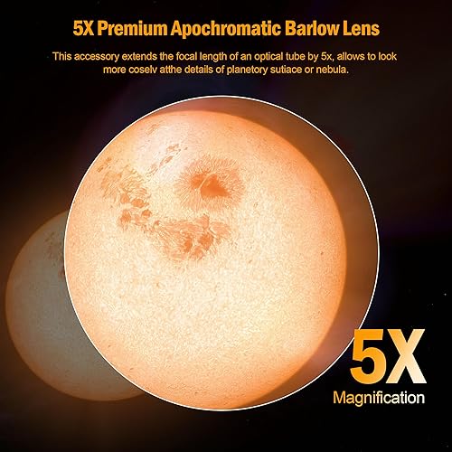 Miniatura 2 de astromania 1.25" 4-elements telextender 5x lente Barlowapochromatico lente de Barlow dar y excelente imagen
