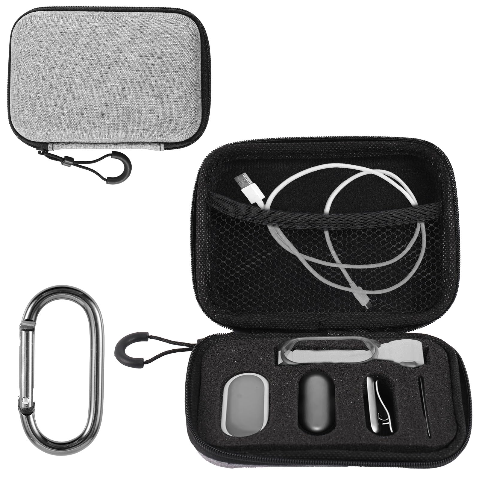 Étui de Protection PLAUD NotePin AI, Housse EVA Souple Portable avec Mousqueton Noir