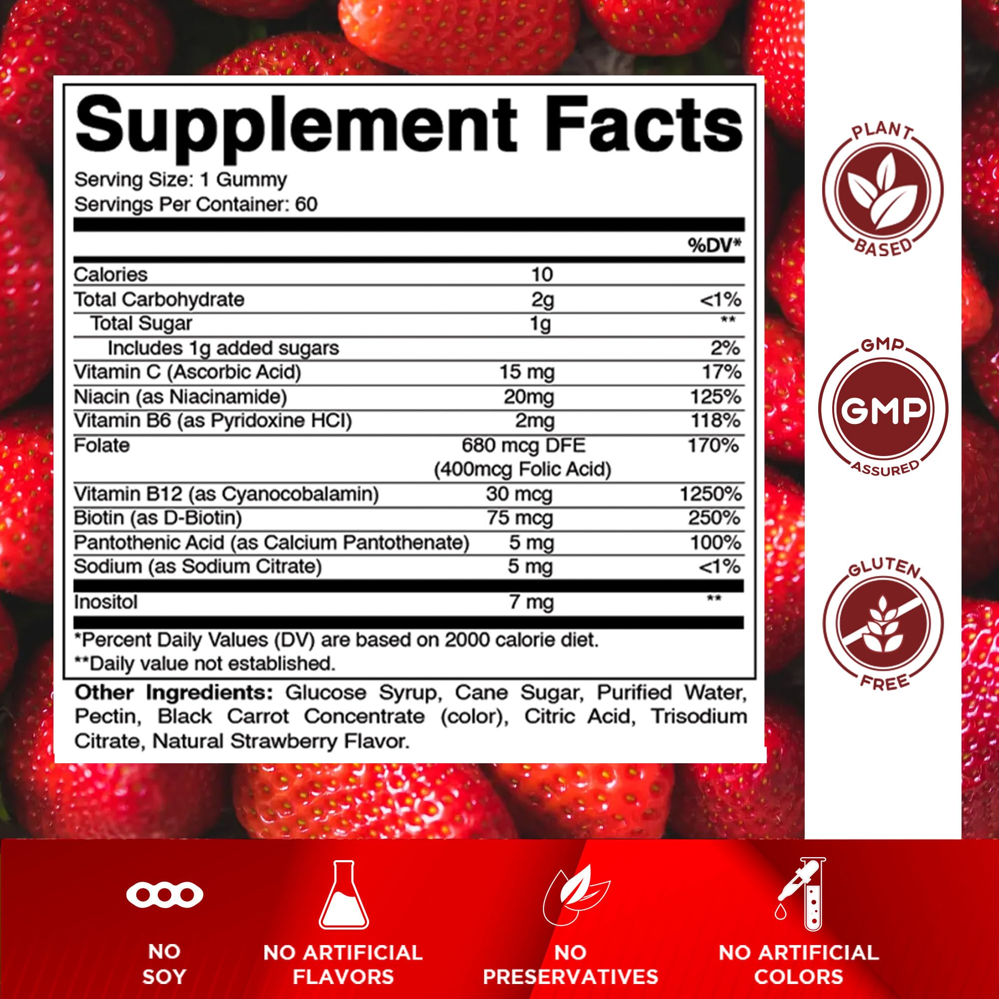 Vitamatic Vitamin B Complex Gummies with Vitamin C & Inositol – 60 Count — Amazon image 2