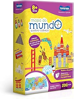 Mapa do Mundo - Quebra-cabeça 200 peças - Toyster Brinquedos