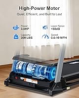 Vista 5 de Cintas de correr para el hogar, inclinación automática de 15 niveles, cinturón ancho de 17.32 pulgadas, 3.0HP, 0.6-10 MPH, máquina plegable