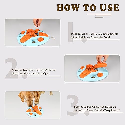 Miniatura 5 de ZALBYUY Juguetes de rompecabezas para perros, rompecabezas de alimentación lenta, juguetes interactivos para entrenamiento y estimulación del