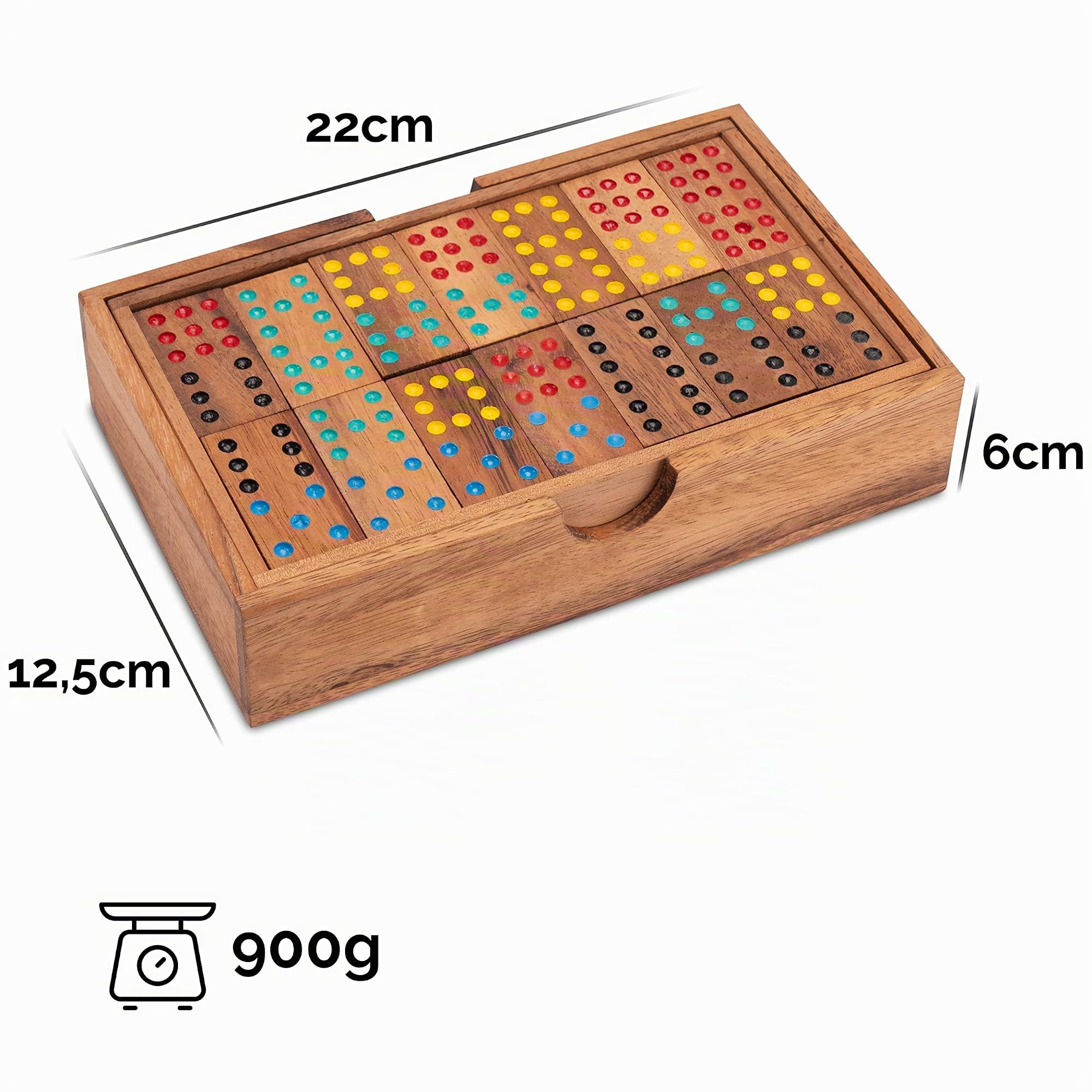 LOGOPLAY Domino Double 9 Jeu de société en bois 56 pions