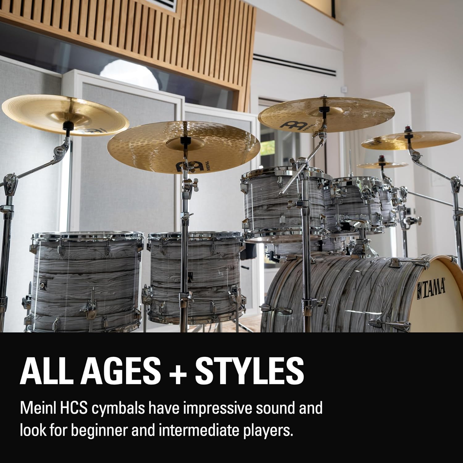 Meinl 18" Crash/Ride Cymbal - HCS Traditional Finish Brass for Drum Set, Made in Germany, 2-YEAR WARRANTY (HCS18CR)