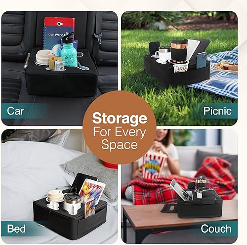 Miniatura 6 de Portavasos de automóvil de alta calidad, soporte para tazas de asiento trasero para automóvil, camión, sofá y sofá cama, bandeja organizadora de