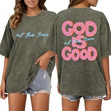 Christian Shirts for Women God is Good All The Time Graphic Shirt Faith Religious Tees Inspirational Bible Verse Top