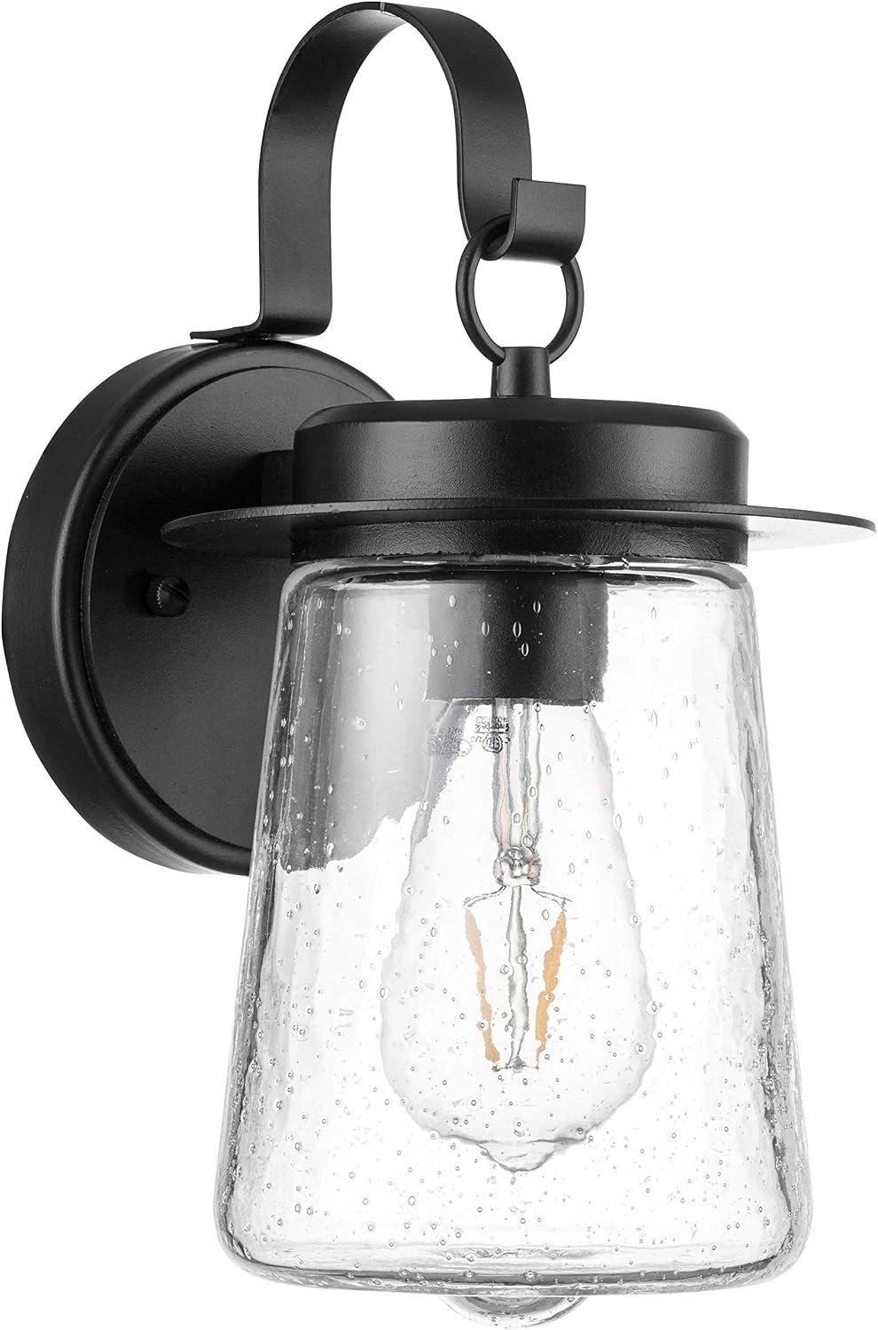 Prominence Home Ruttland Matte Black Industrial Wet Rated Outdoor Wall Sconce Lantern Coach Light - 51559-01
