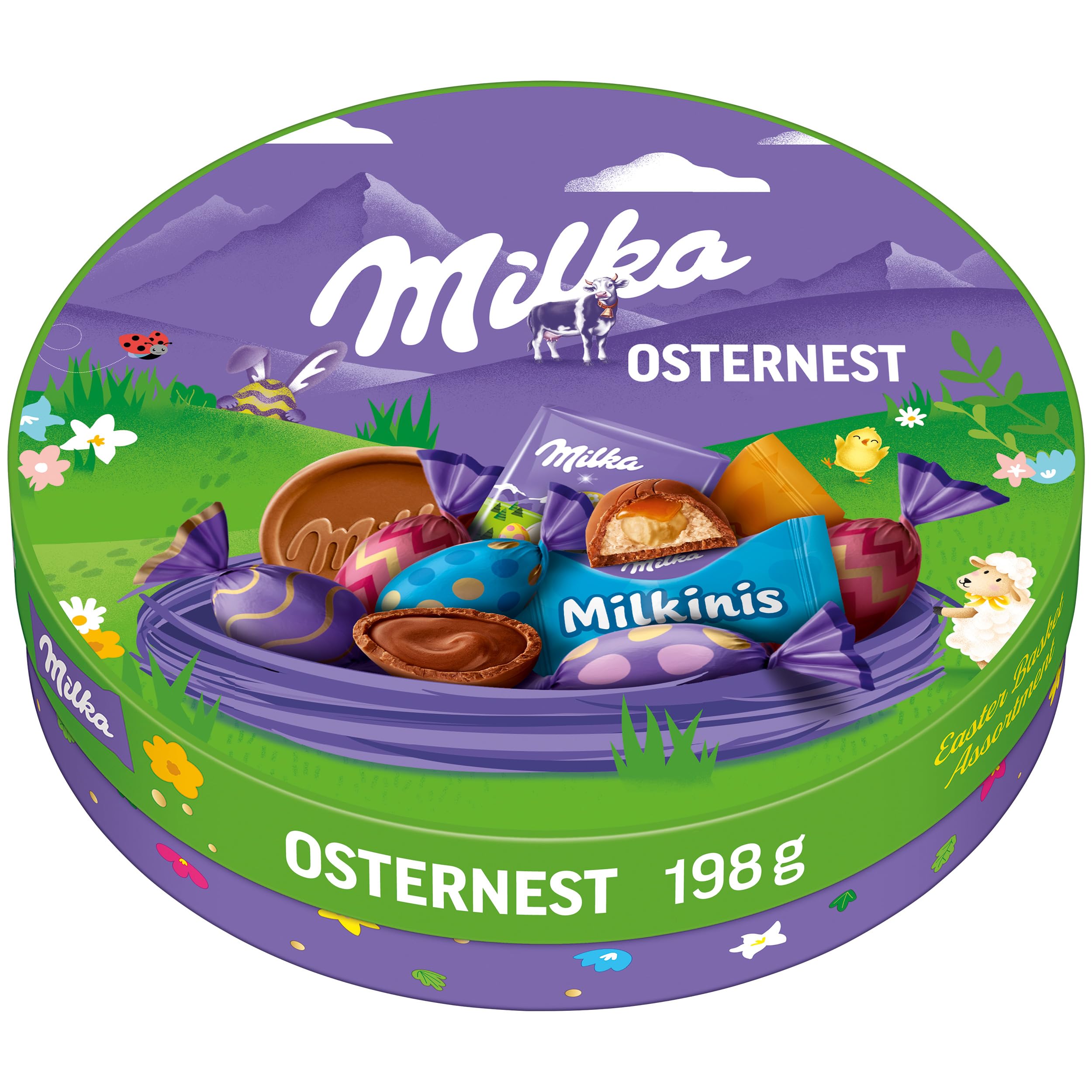Milka Osternest – liebevoll zusammengestellte Osterschokolade mit Alpenmilch in bunter Geschenkverpackung – 198g