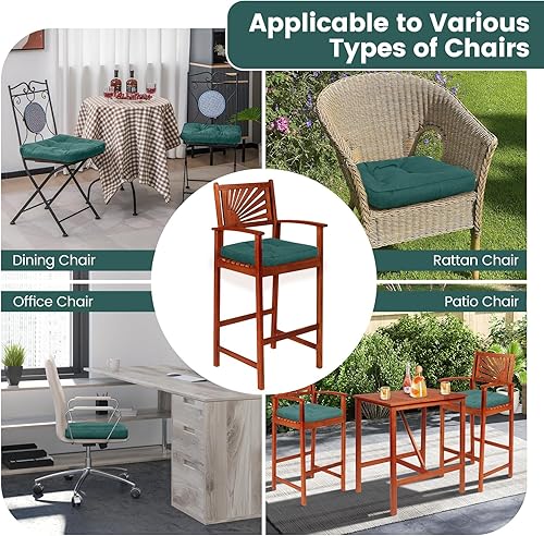 Miniatura 8 de Tangkula Cojines para sillas de comedor, paquete de 4, almohadillas para sillas en forma de U de 17.5 x 17 pulgadas con funda de poliéster, respaldo