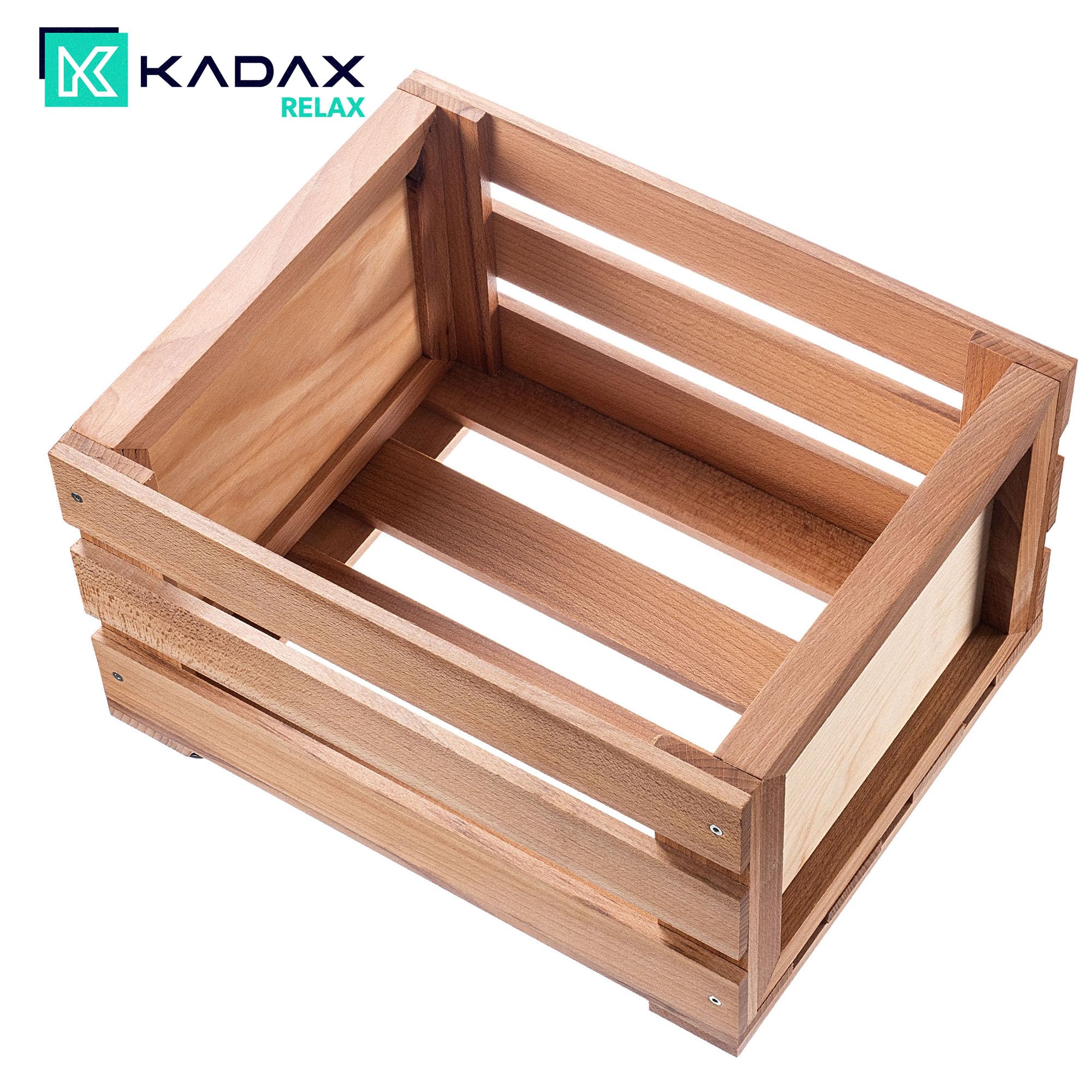 KADAX Contenitore per dischi in vinile in legno, scatola per la raccolta di dischi in vinile con ruote, robusto supporto per dischi, marrone, 36,5 x 45,5 x 28,5 cm, Scatola per dischi in vinile