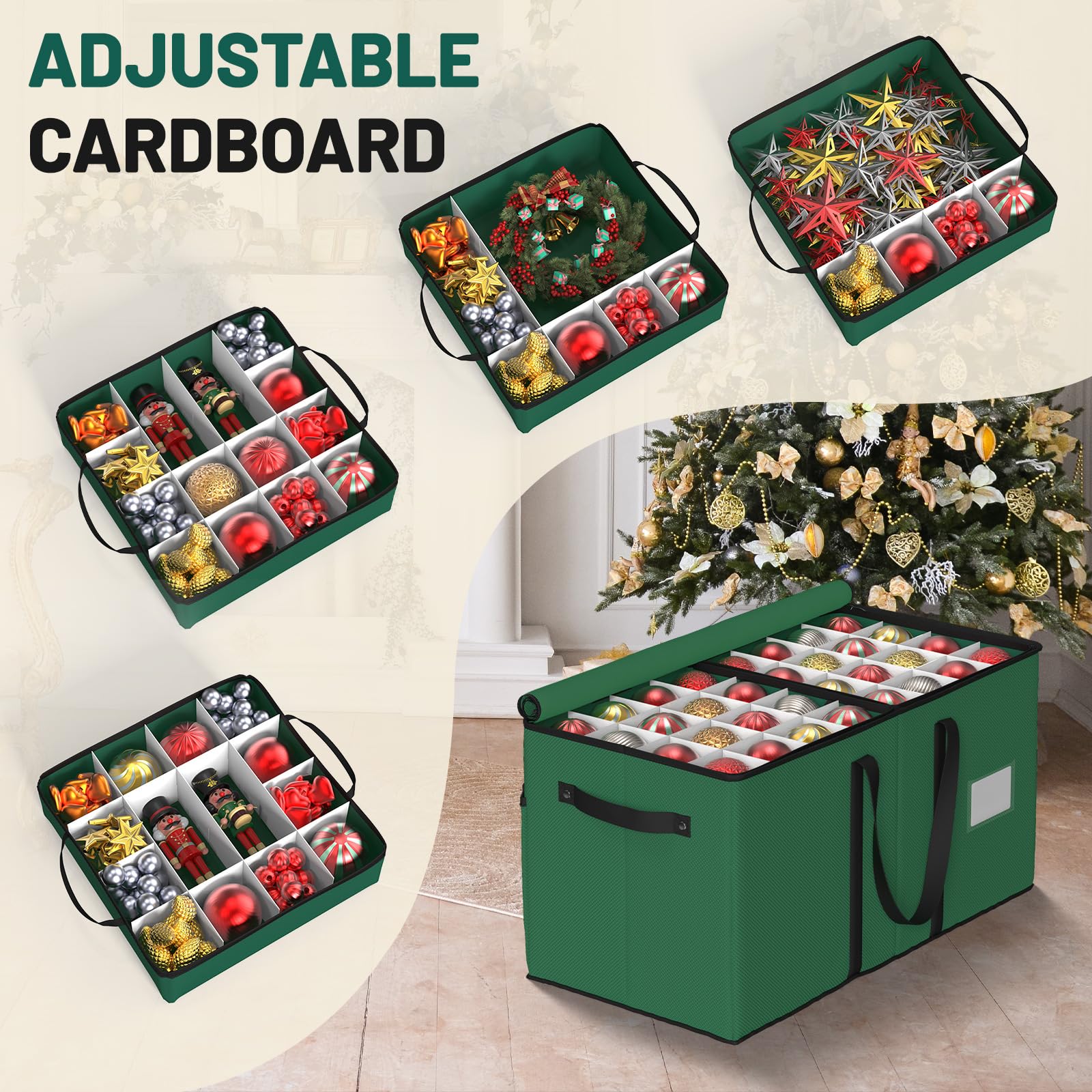 Amazon.com: Kesfitt Christmas Ornament Storage Box with 8 Trays
