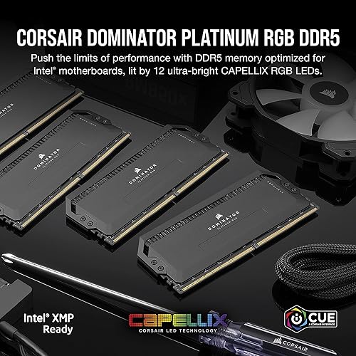 Miniatura 2 de Corsair Dominator Platinum RGB DDR5 32 GB (2 x 16 GB) 6400 MHz C32 Intel optimizada memoria de escritorio (regulación de voltaje incorporada,