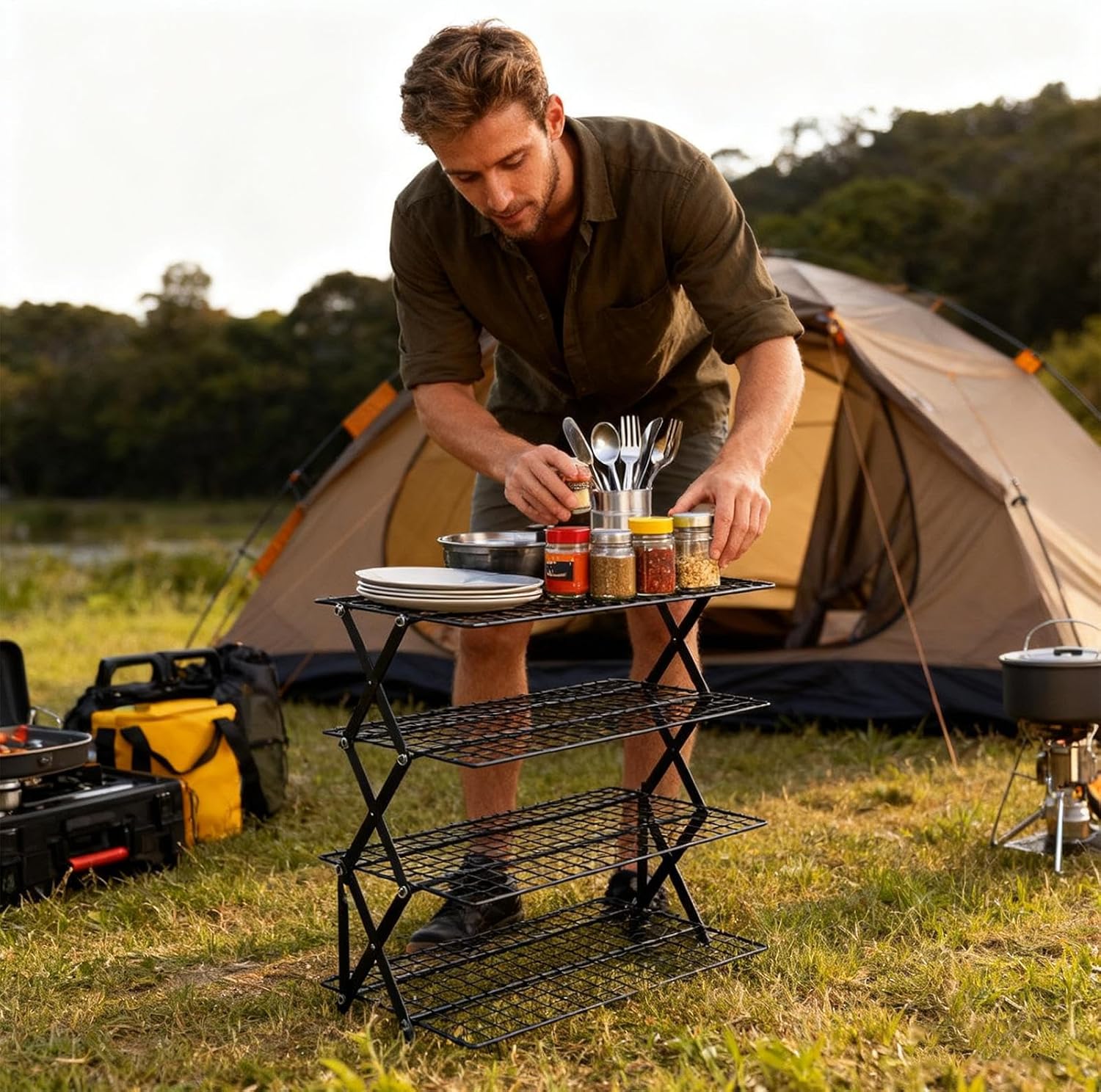 Baking Rack | 4-Tier Heavy Duty Kitchen Cooking - Grill Rack Roasting Pan Kitchen Accessories,for Roasting Cooking Grilling Meat Dessert Fruit Home Party Restaurant