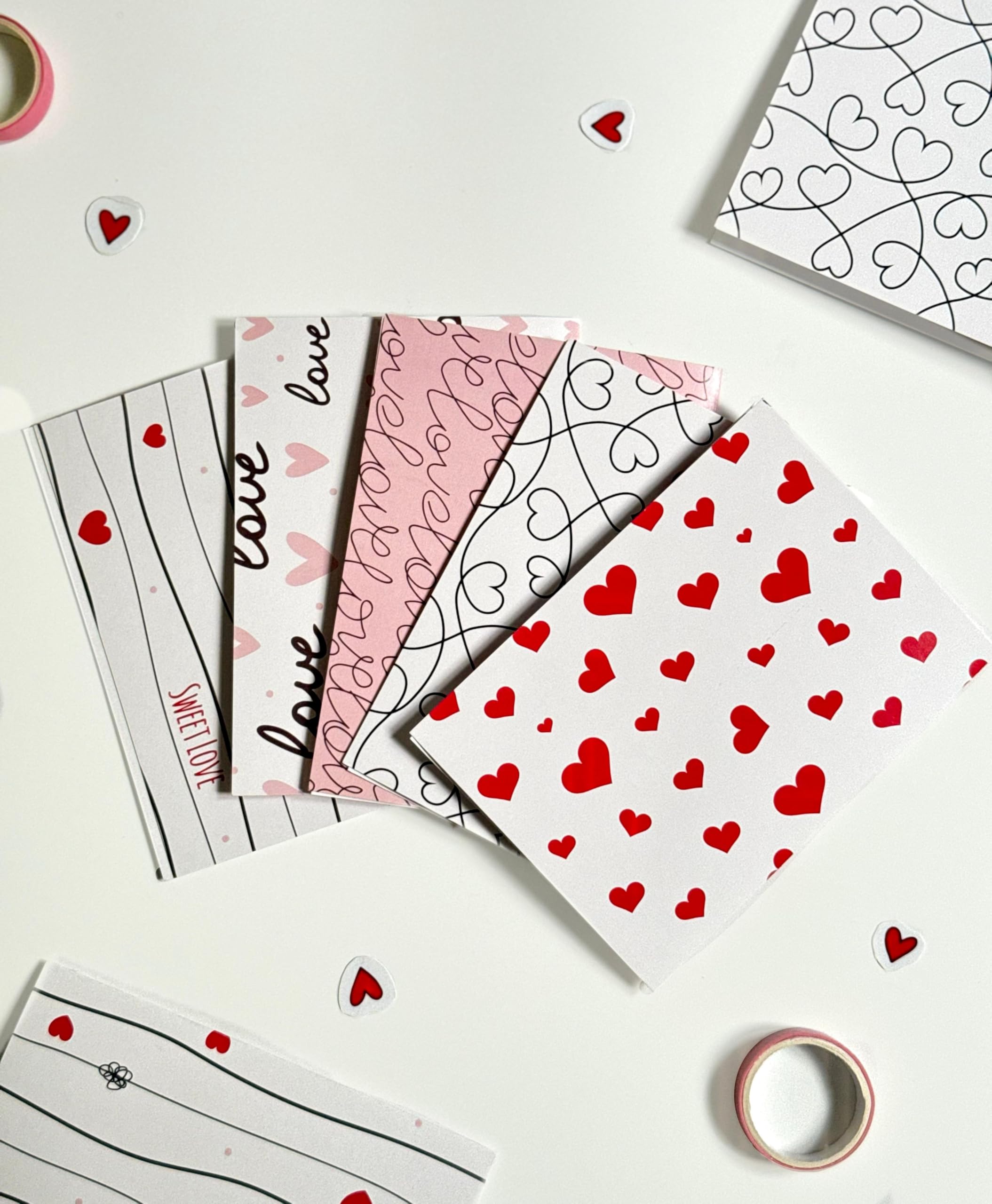 Valentine’s Day Greeting Cards Pack of 12 with Envelopes – Romantic Love & Heart Design Cards for Couples, Wife, Husband, Boyfriend, Girlfriend | Love Card for Valentine