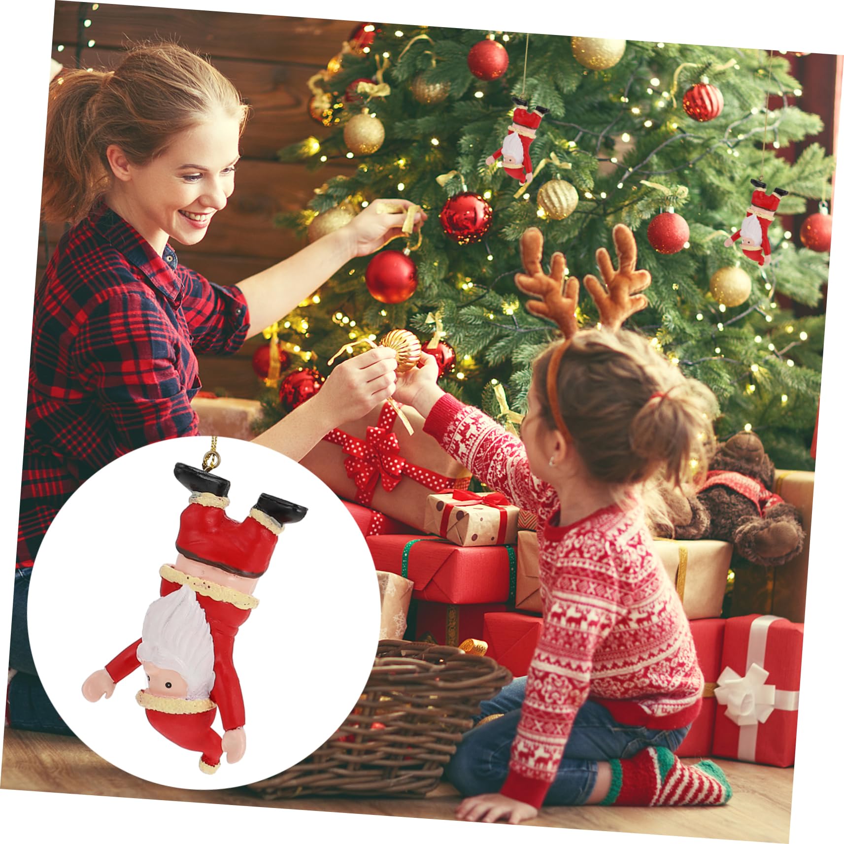 OUNONA 4stücke Weihnachtsmann Aus Hochwertigem Harz Dekorative Xmas Pendants Für Weihnachtsbaum Und Festliche Anlässe Als Oder Fotorequisite